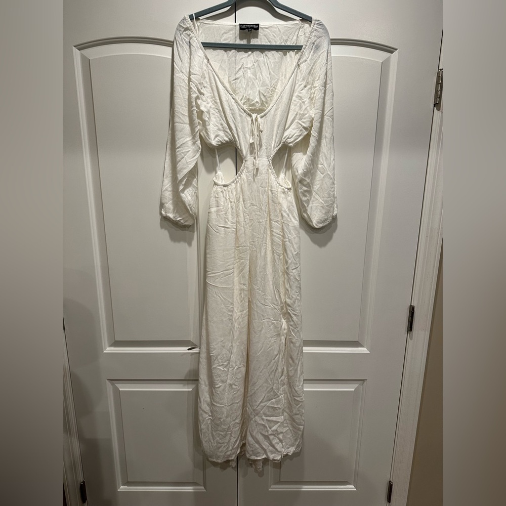 Kittenish White Maxi Dress